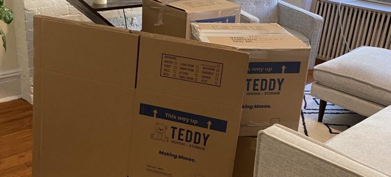 Teddy Moving and Storage boxes part of our packing service NYC