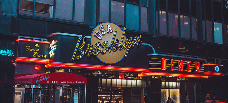 Brooklyn sign on a diner