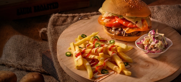 image of burgers and fries