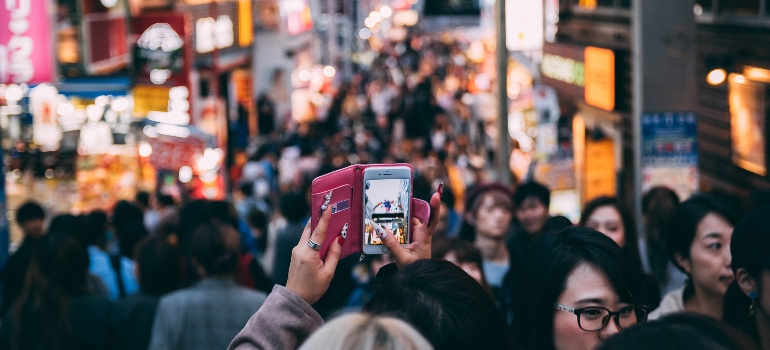 A woman taking a picture